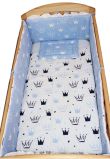 Lenjerie cu baldachin, 6 piese, coronite Prince albastru, 120 x 60 cm