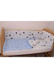 Lenjerie cu baldachin, 6 piese, coronite Prince albastru, 120 x 60 cm