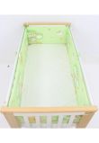 Lenjerie patut 5 piese, ursuletul somnoros, verde, 140x70 cm