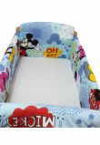 Lenjerie patut 7 piese, Maxi, Minnie si Mickey, albastru, 120x60cm