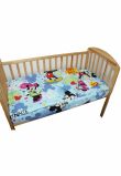 Lenjerie patut 7 piese, Maxi, Minnie si Mickey, albastru, 120x60cm