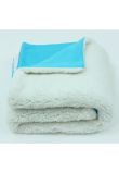 Paturica Teddy deluxe, verso bumbac, 80 x 100 cm, turcoaz