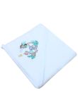 Prosop cu gluga, Animal friends, bumbac, alb, 80 x 100 cm