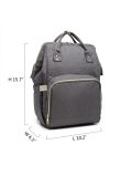 Rucsac pentru mamici, Simi, poliester, gri, 40 x 16 x 26 cm