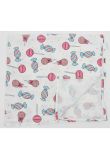 Scutec muselina bumbac, Acadele roz,  75x70 cm, multicolor