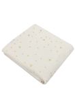 Set 2 scutece, muselina, Metalic stars, ivory cu alb, 80 x 67 cm