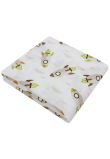 Set 3 scutece, muselina crem si finet, bumbac, Rachete, 75x70cm, multicolor