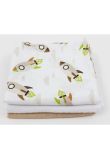 Set 3 scutece, muselina crem si finet, bumbac, Rachete, 75x70cm, multicolor