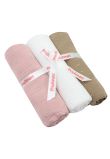 Set 3 scutece, muselina, Metalic dots, roz cu bej, 80 x 67 cm