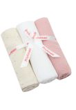 Set 3 scutece, muselina, Metalic dots, roz cu ivory, 80 x 67 cm
