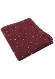 Set 3 scutece, muselina, Metalic stars, visiniu cu alb, 80 x 67 cm