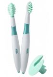 Set perii masaj gingii cu inel de protectie, turcoaz