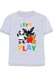 Tricou, maneca scurta, 95%bumbac, Let is play Bing, gri