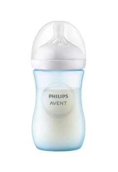 Biberon, Philips Avent, Natural response, +1 luna, 260ml, albastru