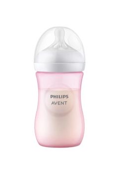 Biberon, Philips Avent, Natural response, +1 luna, 260ml, roz