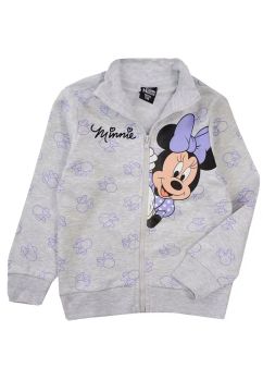 Bluza trening, 80% bumbac, cu figurine, Minnie Mouse, gri