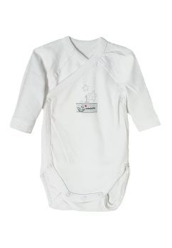 Body maneca lunga, bumbac, First star, alb