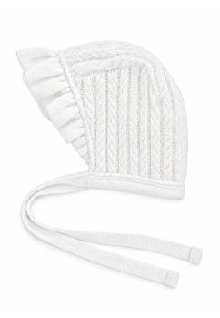 Caciulita bebe, tricot bumbac, Anna, alb