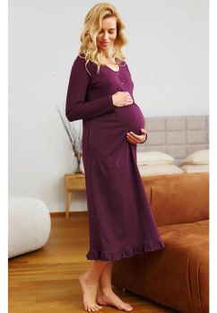 Camasa de alaptat, maneca lunga, Sofi, visiniu