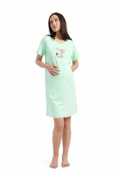 Camasa pentru alaptat, bumbac, Hello little one, verde