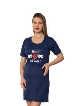 Camasa pentru alaptat, bumbac, Mimi, The best, bleumarin