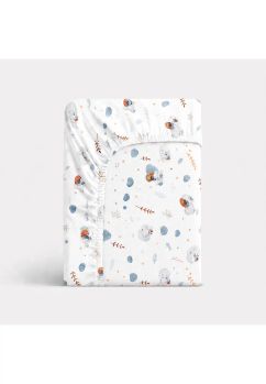 Cearceaf Prichindel, bumbac, little animals, alb, 120x60 cm