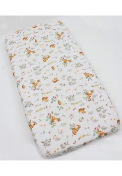 Cearceaf Prichindel, bumbac, Little fox, alb, 120x60 cm
