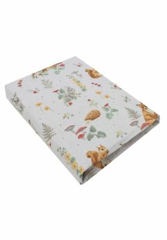 Cearceaf Prichindel, bumbac, Little fox, alb, 120x60 cm
