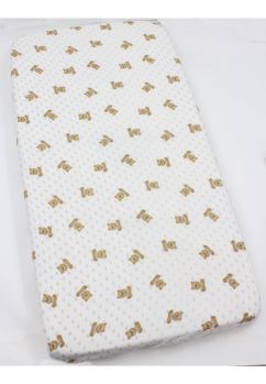 Cearceaf Prichindel, muselina, Little bear, alb, 120x60 cm