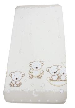 Cearceaf Prichindel, patut, Ursulet sir crem, 140x70 cm