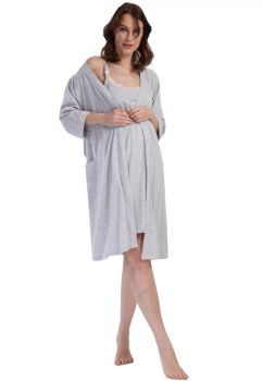 Compleu pentru alaptat, 70% bumbac, Alesia, gri