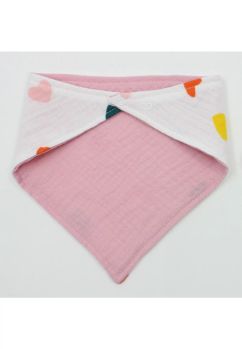 Esarfa tip baveta, muselina, doua fete, Colorful hearts