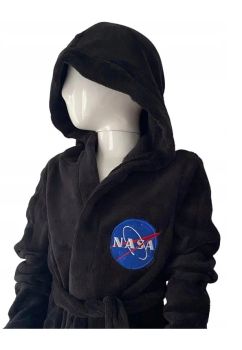 Halat de baie, poliester, Nasa, negru