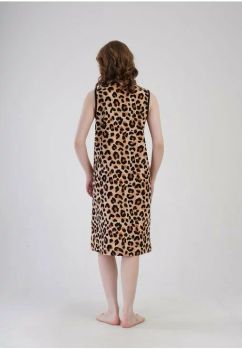 Halat femei, bumbac, cu fermoar, animal print