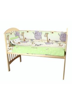 Lenjerie patut, 5 piese, Safari verde, 120x60 cm