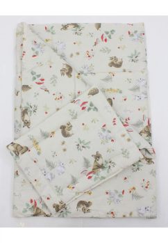 Lenjerie 2 piese, bumbac, Little fox, 120x60 cm, ivory
