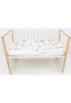 Lenjerie 3 piese, bumbac, Urs cu baloane, alb, 120x60 cm