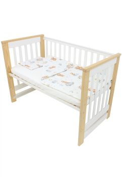 Lenjerie 3 piese, bumbac, Urs cu baloane, alb, 120x60 cm