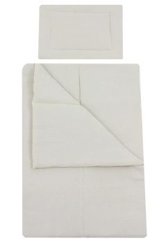 Lenjerie 3 piese, muselina bumbac, crem, 120x60cm