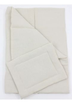 Lenjerie 3 piese, muselina bumbac, crem, 120x60cm