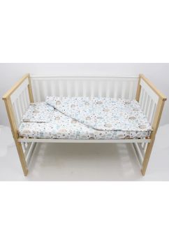 Lenjerie 3 piese, Prichindel, bumbac, arici, 120x60cm