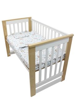Lenjerie 3 piese, Prichindel, bumbac, arici, 120x60cm