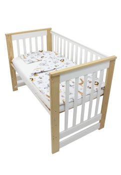 Lenjerie 3 piese, Prichindel, bumbac, girafa, 120x60 cm