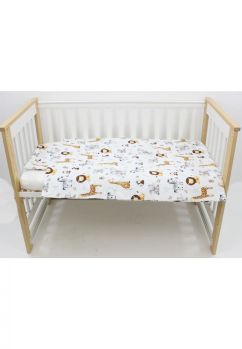 Lenjerie 3 piese, Prichindel, bumbac, girafa, 120x60 cm
