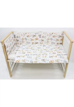 Lenjerie 4 piese, bumbac, Monkey, multicolor, 120x60 cm