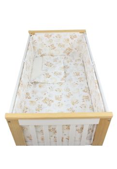 Lenjerie 5 piese, bumbac, caprioara Bambi si prietenii, 120x60 cm, alb