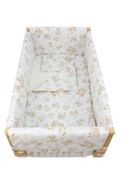 Lenjerie 7 piese, Prichindel, bumbac, Caprioara Bambi si prietenii, 120x60 cm, alb