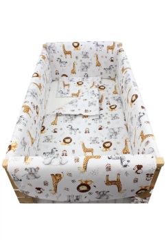 Lenjerie 7 piese, Prichindel, bumbac, girafa, 120x60 cm