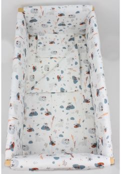 Lenjerie 7 piese, Prichindel, bumbac, Little animals, 120x60 cm, alb