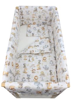 Lenjerie 7 piese, Prichindel, bumbac, Monkey, multicolor, 120x60 cm